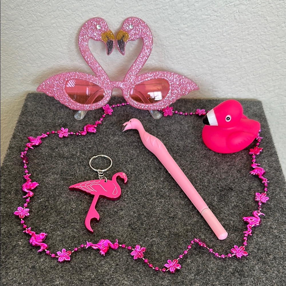 Pink Flamingo Party Favor Accessory Set